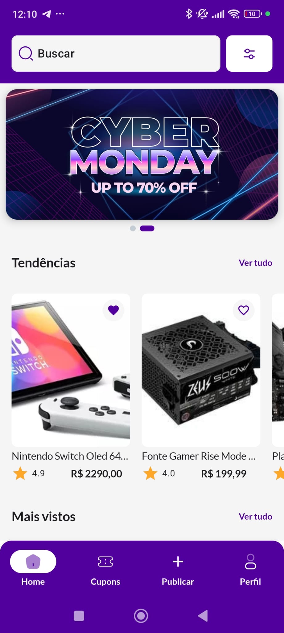 Dashboard do app